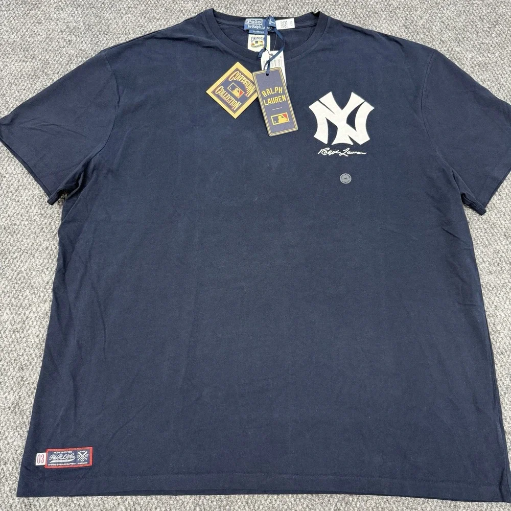 Polo Ralph Lauren x New York NY Yankees Men's XXL Cotton T-Shirt Navy Blue MLB